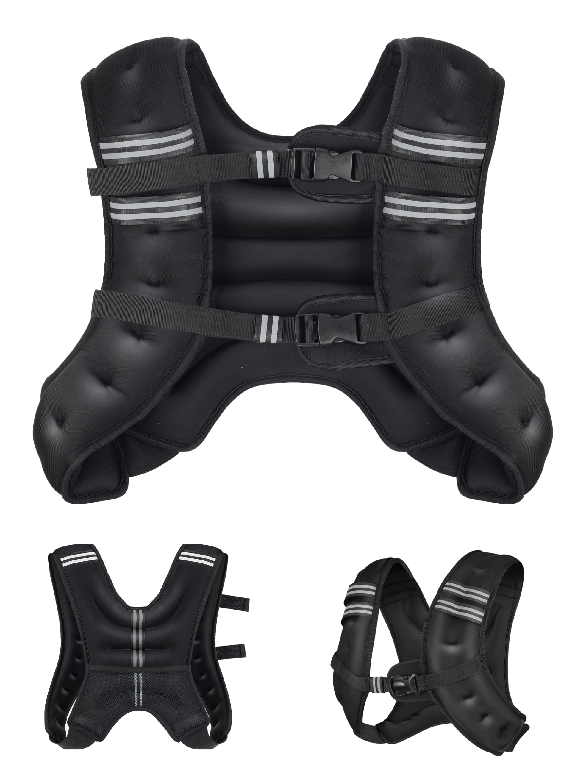 Henkelion Weighted Vest Weight Vest for Men Women Kids Weights Included, Body Weight Vests Adjustable for Running, Training Workout, Jogging, Walking - Black - 20 Lbs Image