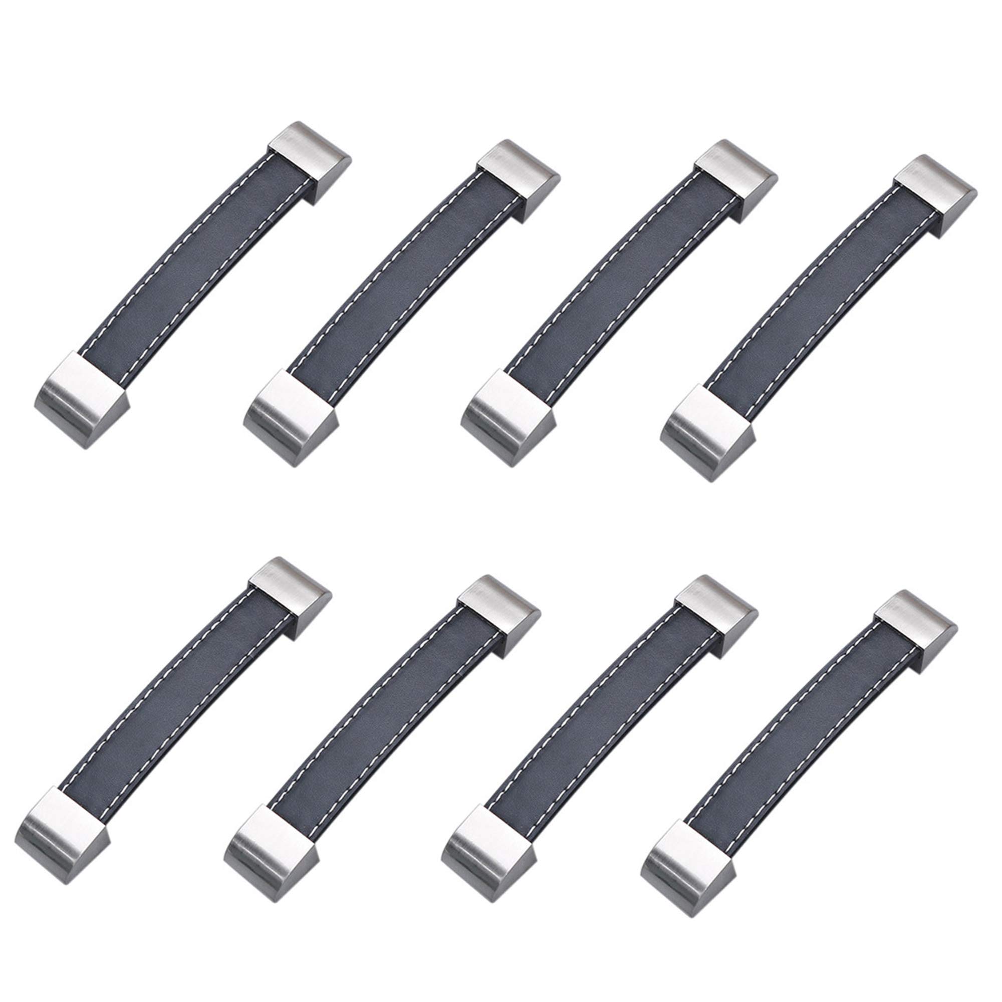 Schneespitze 8Pcs Rubber Case Strap Handle,Leather Cabinet Knobs Door Handle Pull,Replacement Case Handle for Wardrobe,Drawer Dressers