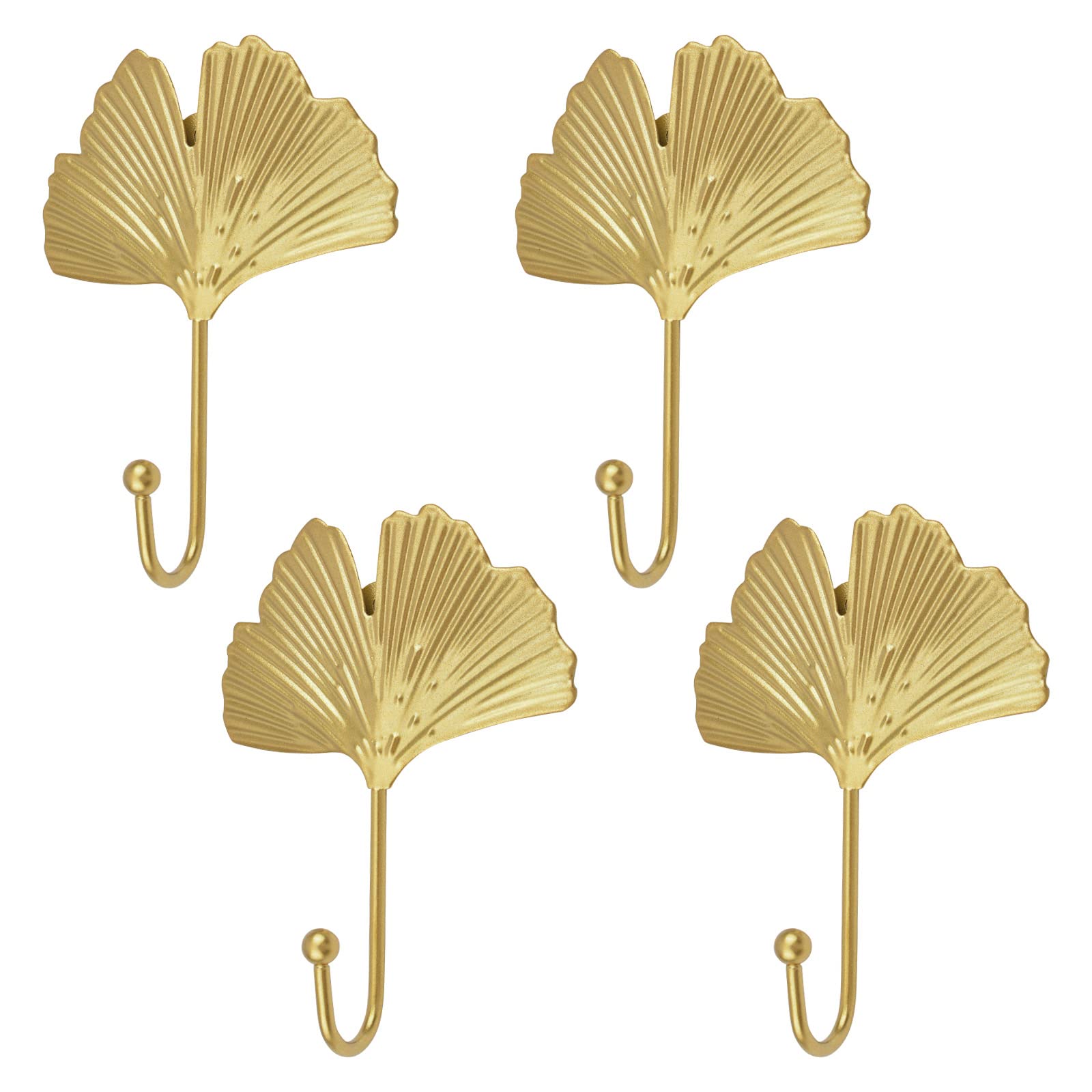 Photo 1 of *PARTIAL SET - ONLY 1 hook*
MOROBOR Decorative Leaves Iron Hooks,4pcs Ginkgo Leaf Shape Wall Mounted Hooks Modern Key Holder Wall Mounted Gold Single Prong Hat Hanger Home Office Nursery Room Decoration