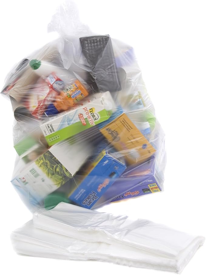 bag it Plastics Clear Recycling Bags Sacks Refuse Rubbish 64 Gauge Pack of (50) Amazon.co.uk