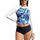 BesserBay Women's UPF 50+ Long Sleeve Rashguard Swimming Crop Top