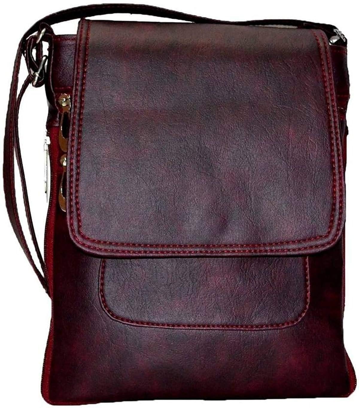 maroon side bag
