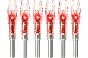 LEANPRO 6/12 PCS S Lighted Nocks for Arrows .244"/6.2mm Inside Diameter Lighted Arrow Nocks for Archery Hunting