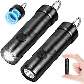 2Pack EDC Rechargeable Keychain Flashlight, Mini Portable Light | 5 Light Modes, Quick-Release, Magnetic, Memory Function, Waterproof, Pocket Light for EDC, Emergency, Camping, Outdoor
