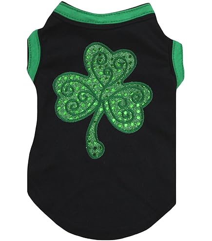 Hunde-Shirt „Lucky Boy“ Mit Kleeblatt-Druck – Für St. Patrick‘s Day, Schwarz, Größe XS