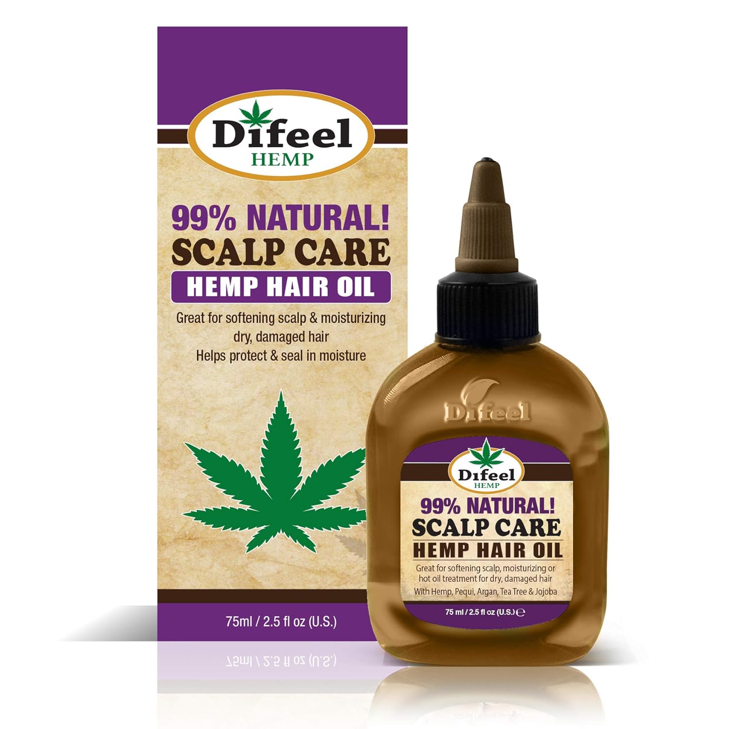 Amazon Com Difeel Hemp 99 Natural Hemp Hair Oil Scalp Care 2 5