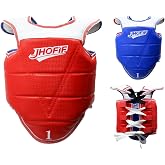 JHOFIF Martial Arts Chest Guard - Boxing Body Protector, Reversible Taekwondo Sparring Gear with Adjustable Straps, High-Density Foam Padding for MMA/Karate Training