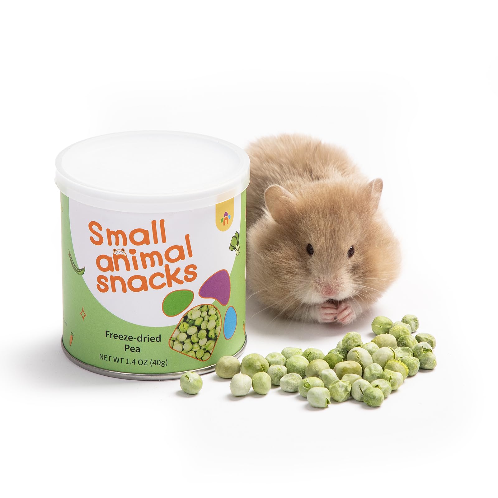 Niteangel Hamster Snack & Treats Toy - Small Animal Natural Treat for Dwarf Syrian Robo Hamsters Gerbils Mice Degus or Other Pets (Freeze-dried Pea - 1.4oz (40g))