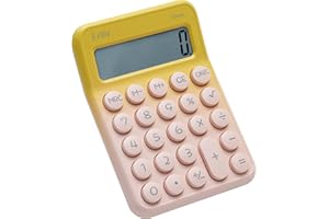 Exlliy Pocket Calculator, Kids 8 Digit Small Desktop, LCD Display, Cute & Aesthetic Calculator (Gradient Pink, S 1 Pcs)