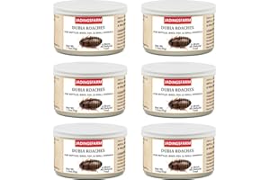 JADINGSFARM 6 Pack Canned Dubia Roaches for Reptiles, Birds and Small Animals, Dubia Roaches, Healthy High Protein Treat, Reptile Food 7.2 Ounces Total