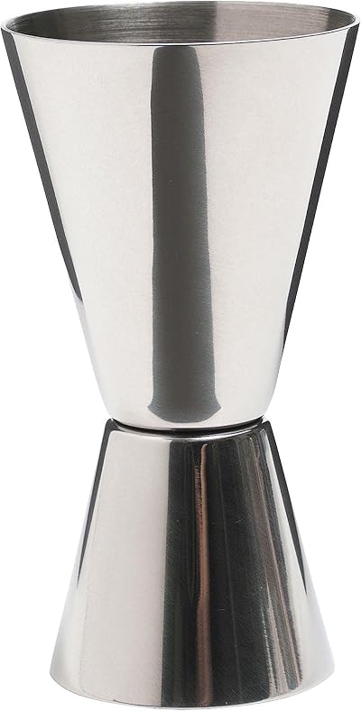 BarCraft Cocktail Jigger Dual Spirit Measure Cup Stainless Steel 25ml 50ml