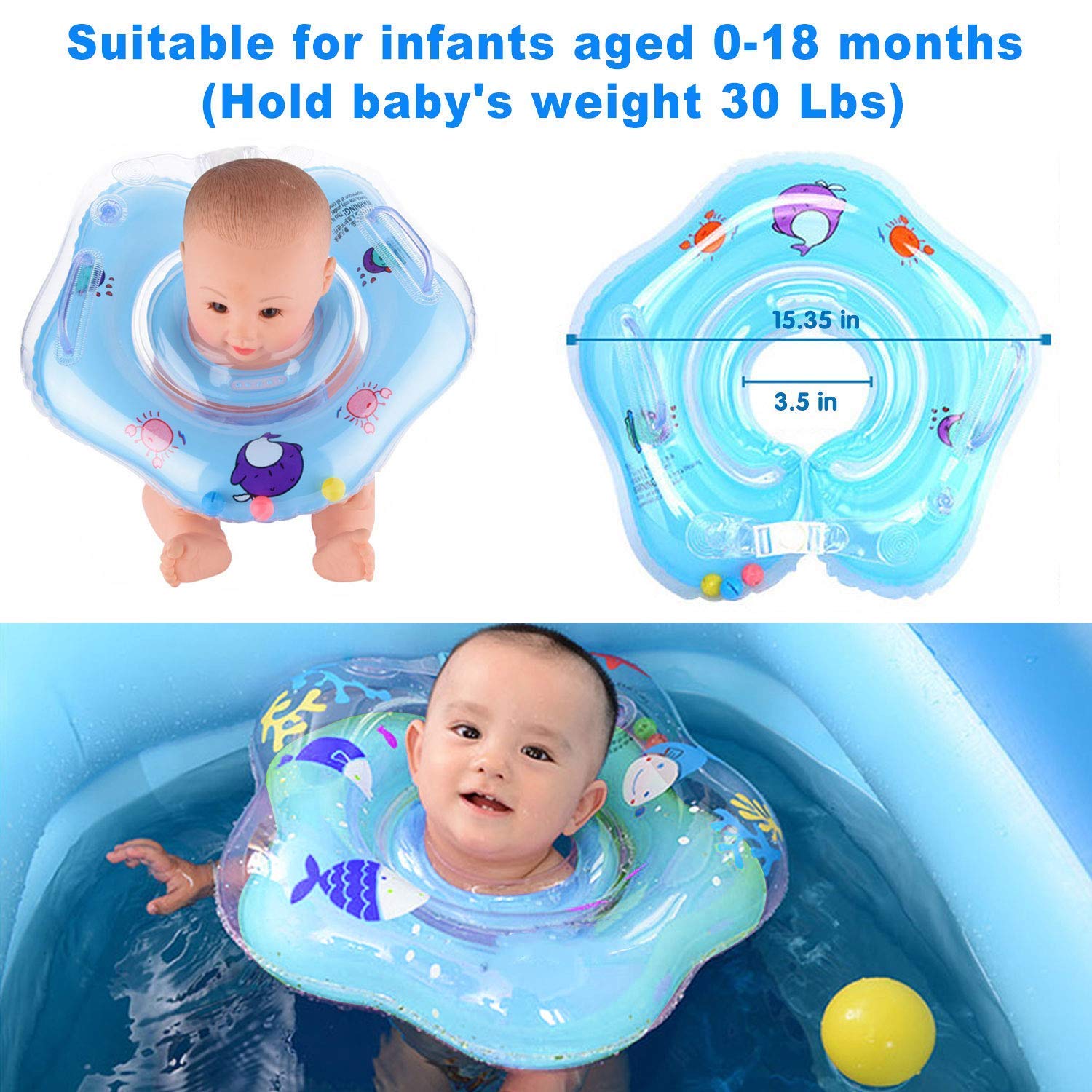 baby swimming neck