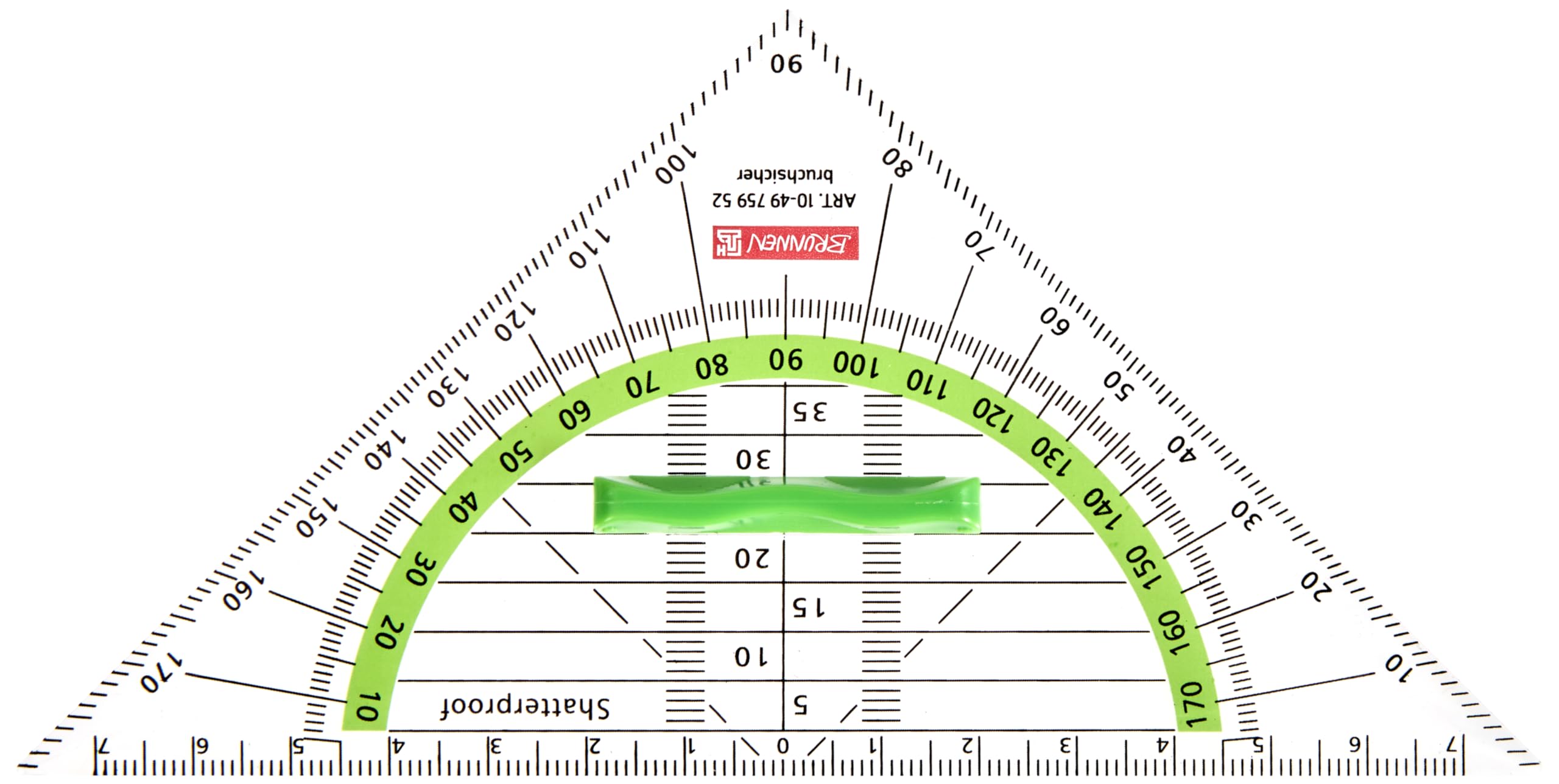 Brunnen Green 16cm Plastic Geometry Set Square Drawing Drafting Triangle with Secure Triangle Piece and Ergonomic Grip — image 1