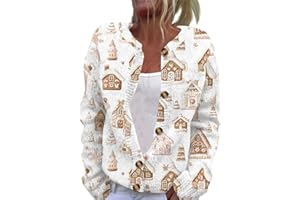 GENERIC Christmas Sweaters for Women Plus Size Ugly Christmas Cardigan Sweaters Funny Button Down Open Front Knit Cardigan