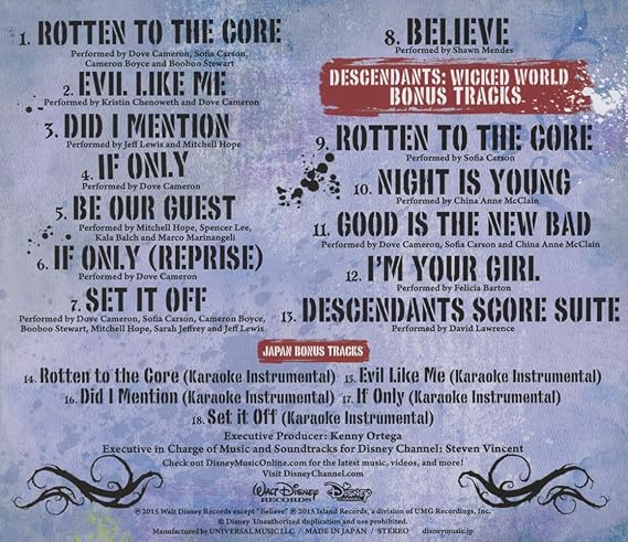 Amazon ディセンダント サウンドトラック ヴァリアス アーティスト キッズアニメ テレビ 音楽