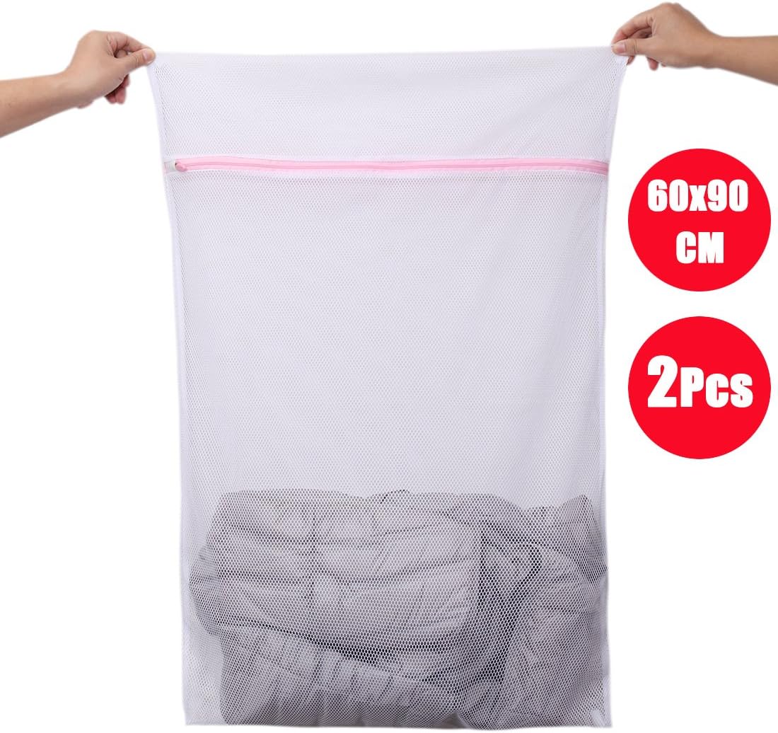 DoGeek Washing Machine Bag White Mesh Laundry Bags 60x90cm with Zip