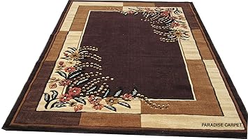 Paradise Carpet Creation Embossed 0.5 Inch Pile Height Persian Floral Carpet for Living Room & Bed Room & Hall 5 X 7 Feet Color Grey Multi