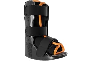 Braceapedia Pediatric Buddy Boot, Kids Medical Grade Left/Right Foot & Ankle Support Brace, Sprain & Injury Recovery Walker Boots, Kids Ankle Brace for Sports and Recovery, Small Orange Liner, Black