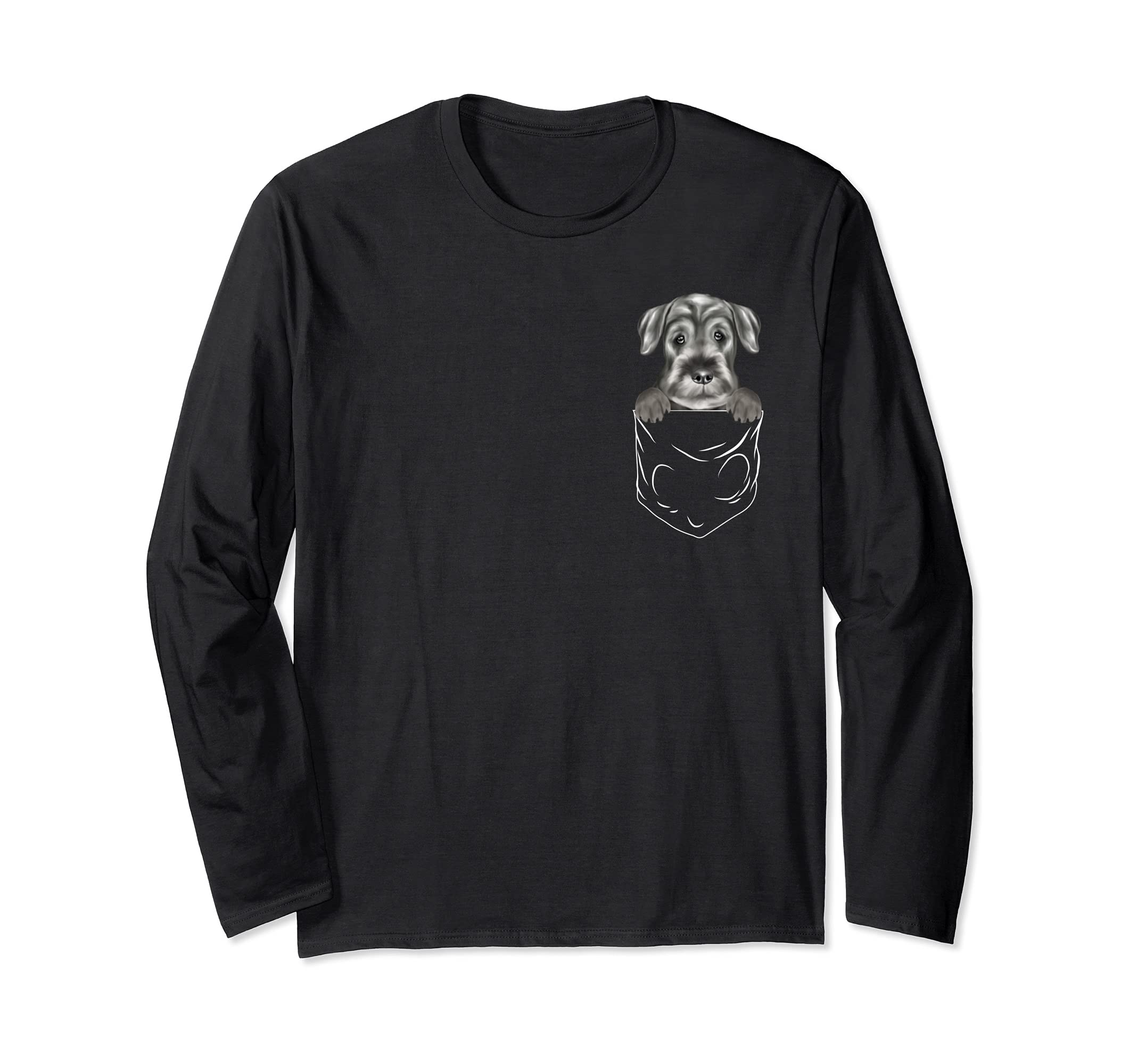 Dog In Pocket Standard Schnauzer Funny Dog Lover Long Sleeve T-Shirt