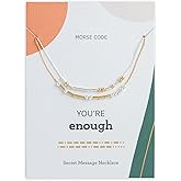 DEMDACO Morse Code Silver Gold Tone You're Strong Kind Blessed One Size Brass Fashion Necklace