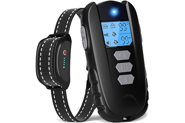 Dog Shock Collar with Remote Control – Shock Collar for Dogs 10–120 lbs, 2000FT Long Range IPX7 Waterproof Rechargeable Dog Training Collar with 4 Safe Modes Beep Vibration Shock & Flashlight BK