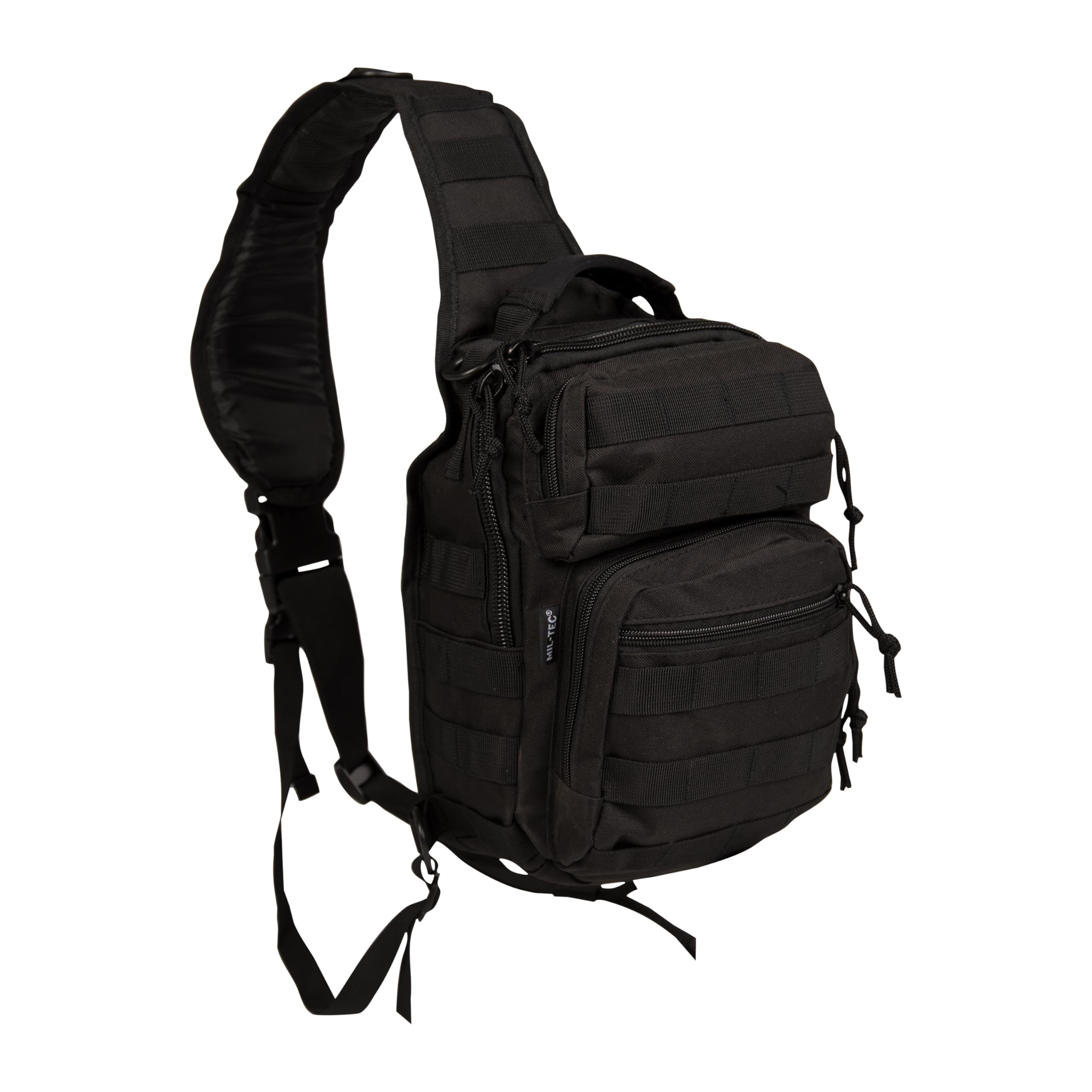 Mil-Tec Police Assault Backpack One Strap Tactical Sling Small MOLLE Daypack Army Black