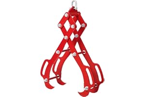 28 Inch Log Lifting Tongs, 4-Ton Heavy Duty Timber Grapple Claw, Wavy Tooth Design & Red Powder Coat, for Tractor, Skidder, F
