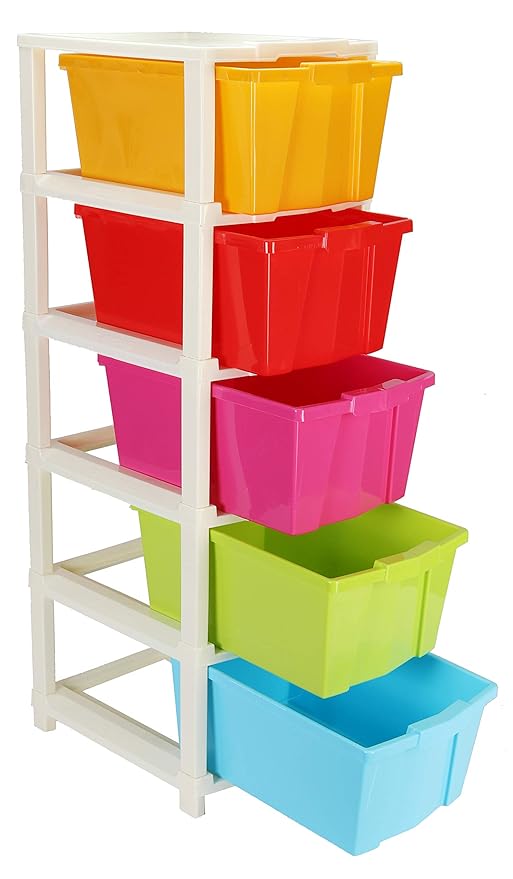 Joyful Studio 5 X Large Plastic Modular Drawer System For Home