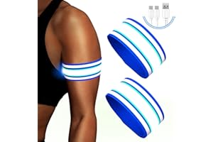 Light Up LED Armband for Running Walking at Night,Reflective Arm Bands for Runners,Rechargeable Jogging Lights,High Visibilit