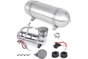 CNRAQR 200PSI Heavy Duty Air Horn Compressor With 3 Gallon Aluminum Tank Kit 1/4NPT Onboard System 12V for Train Cars Vehicle