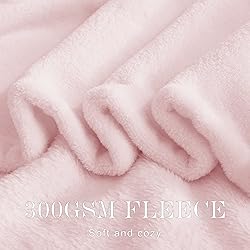 NICETOWN Pink Flannel Fleece Throw Blanket, 60x80