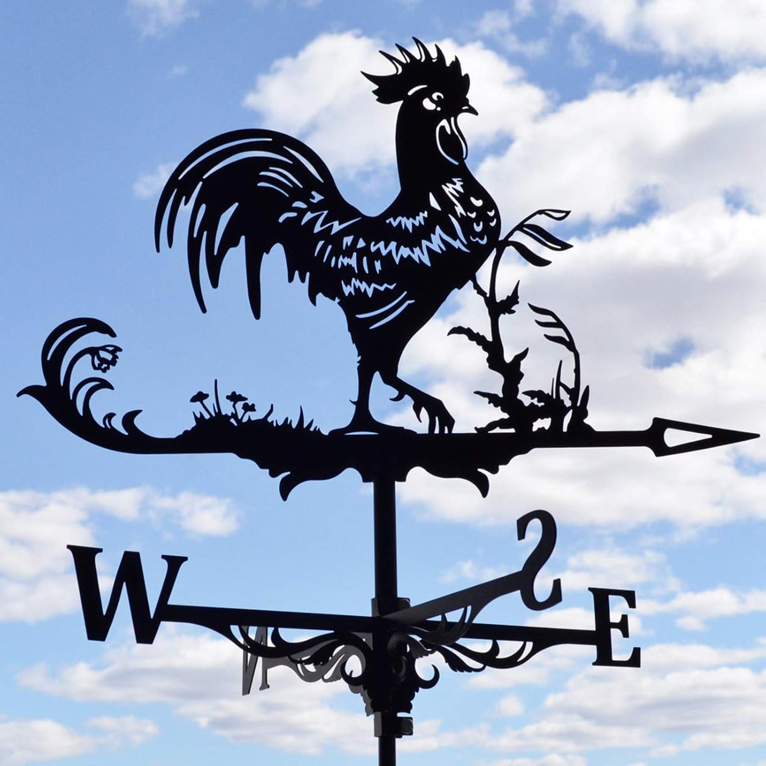 Weathervanes - 3D Rooster Metal Weather Vane, Roof Weather Vane Wind Direction Indicator Roof Decoration Accessories for Garden Patio Yard Stake Roof Decoration (Rooster)
