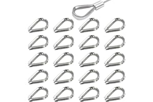 zDwfDc 20PCS M3 1/8" Stainless Steel Wire Rope Thimbles for Cable Rope Thimble Rigging DD043-3