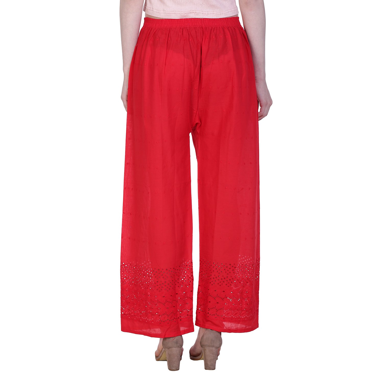 myshka women solid straight palazzos