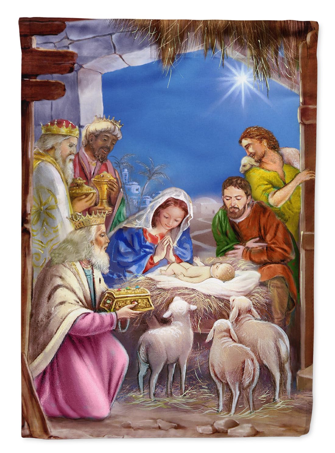 Caroline's Treasures APH5603GF The Wise Men at the Nativity Christmas Garden Flag, Small, Multicolor