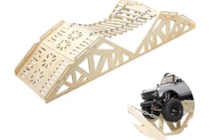 GOUP RC GOUPRC Wood Bridge Obstacle Course of 4PCS Iron Rope for RC Car Crawler 1/18 1/24, RC Truck Simulation Steep Slope Ramps Roadblock DIY