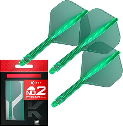 Target Darts K Flex Integrated Flights and Shafts No.2 Green Pack of 3