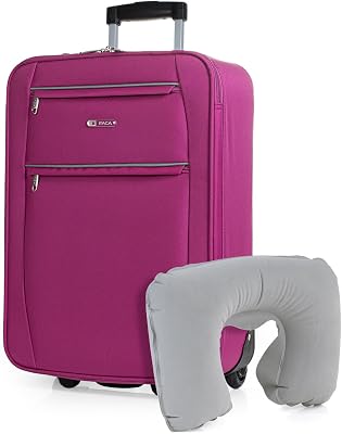 - Maletas De Viaje Cabina 55X40X20 Material EVA Ligero, Trolley con Ruedas Maleta De Mano para Avion Maleta Cabina Equipaje para Viajes Cortos. Compatible Ryanair, Fucsia