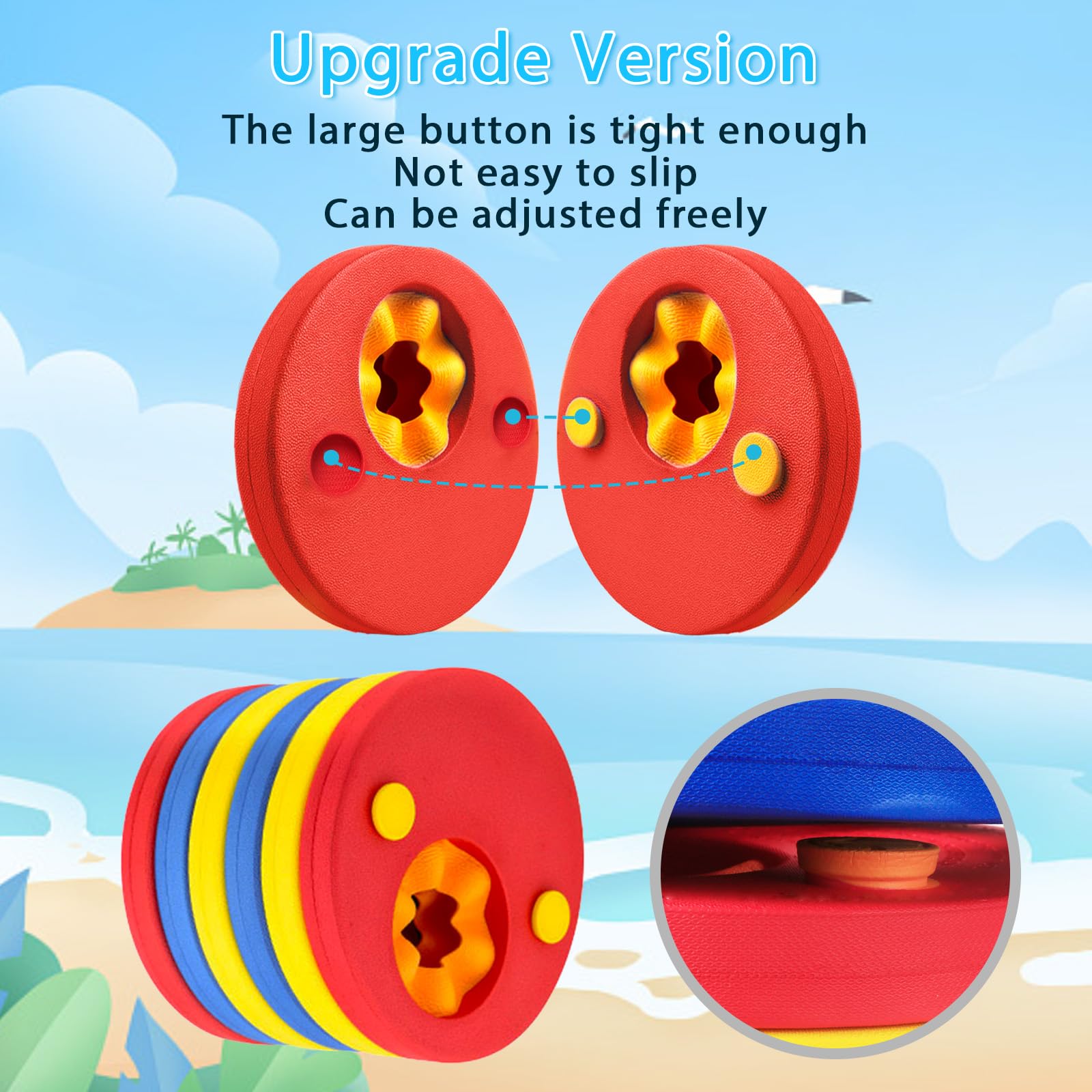 Schwimmscheiben für Kinder 6Pcs Schwimmen Float Discs mit Aufbewahrungstasche Arm Schwimmplatte Eva Rund Delphin Schwimmscheiben Geeignet für Mädchen Junge im Alter von 3-6 Jahren Schwimmen zu Lernen 5