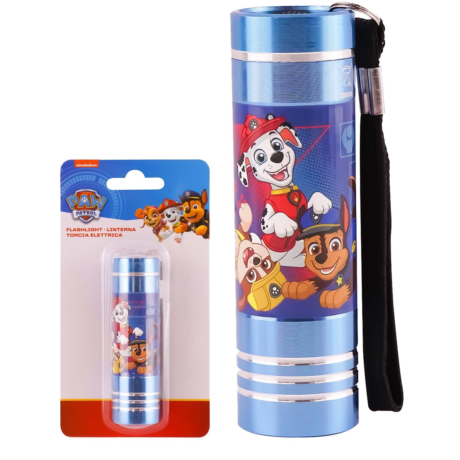 SRV Hub® Paw Patrol Flashlight Torch, 9 LED Torch with Colors LED Flashlight Mini Torch for Kids Featuring TV Characters for Boys 3+ Years - Paw Patrol Blue