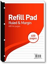Summit A4 Lined Paper Refill Pad 8 mm Ruled Margin 400 Pages Pack 5 view 2