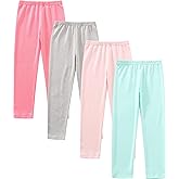 JARMAKO Toddler Girls' Soft Cotton Pants, 4-Pack Leggings, 2-6 Years