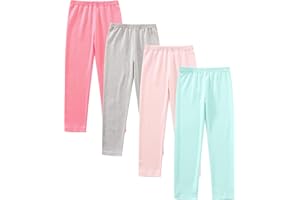 JARMAKO Toddler Girls' Soft Cotton Pants, 4-Pack Leggings, 2-6 Years