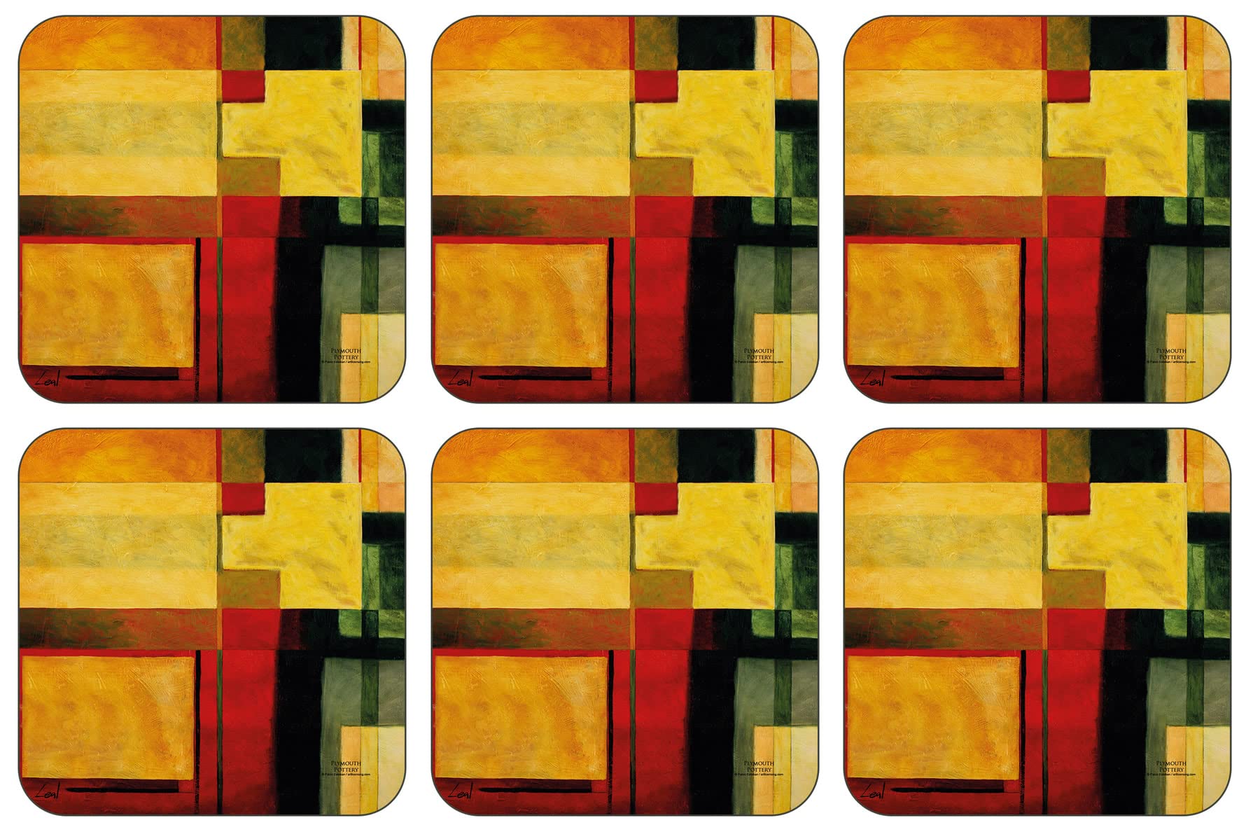 Plymouth Pottery - Radiance Coasters - Set of 6