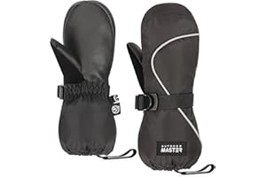 OutdoorMaster Kids Ski Mittens, Ski Winter Waterproof Thermal Snow Gloves for Boys & Girls, Skiing, Snowboard, Winter Sports