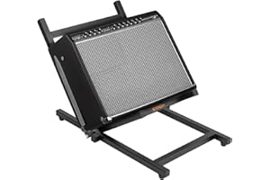 STRICH Amp Guitar Stand, Low Profile Guitar Combo Speaker Stand, Tilt Back Folding Amplifier Stand, Fully Collapsible, Black,