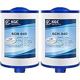KGC 6CH-940 Spa Filter 2 Pack - Compatible with Pleatco PWW50P3 (1 1/2" SAE Coarse Thread), Unicel 6CH-940, Filbur FC-0359, Waterway 817-0050, 03FIL1400, 25252-for Viking Spa Front Access Skimmer.