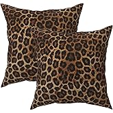 FJWMZ Cheetah Print Pillow Covers 20x20 Set of 2 Western Leopard Throw Pillows Cover Faux Animal Skin Decorative Square Cushion Case for Living Room Bedroom Sofa Decor