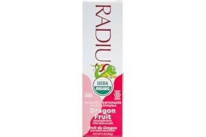 Organic Toothpaste, Dragon Fruit Frosted Child 3Oz by RADIUS Toothbrushes, 85 g (Pack of 1)