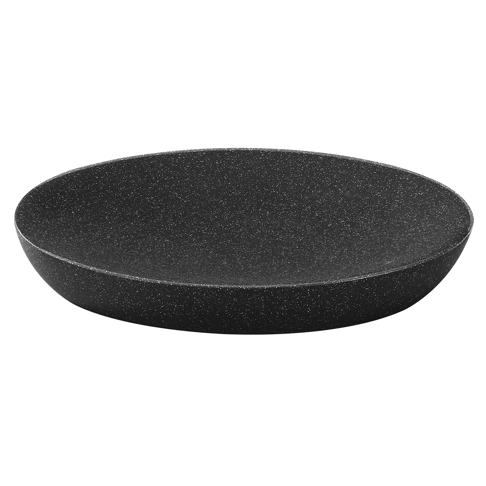 Luxspire Soap Dish, Resin Soap Tray Soap Holder Container Box, Marble Pattern Oval Soap Plate Case, Sponge Dish Scrubbers Tray Holder for Bathroom Vanity Shower Kitchen Sink Counter Top, Gravel Black